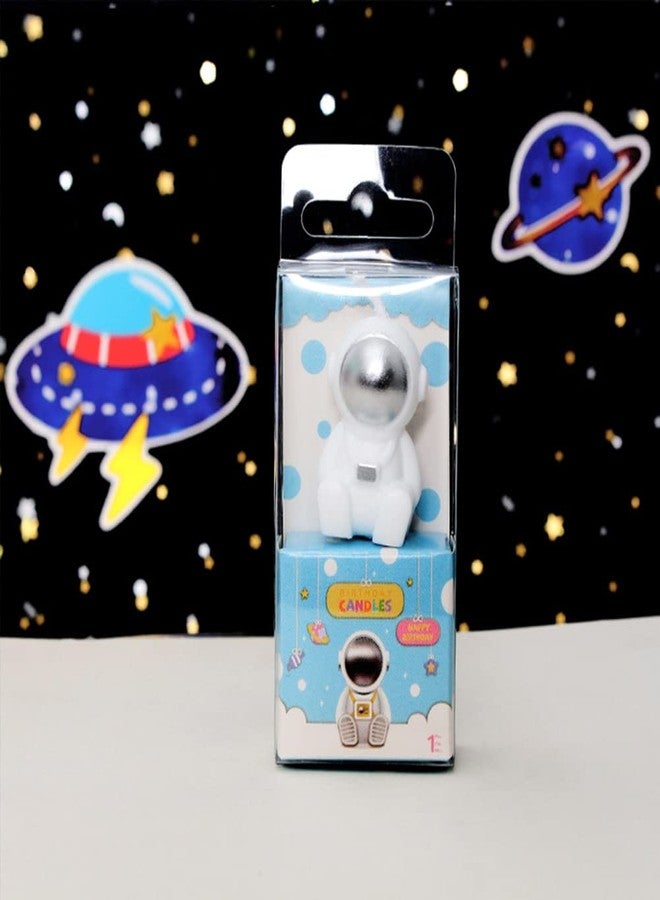 Aprildecember Astronaut Shaped Birthday Candle, Outer Space Themed Birthday Candles, Spaceman Candle Cake Decoration (Silver) - Image 5